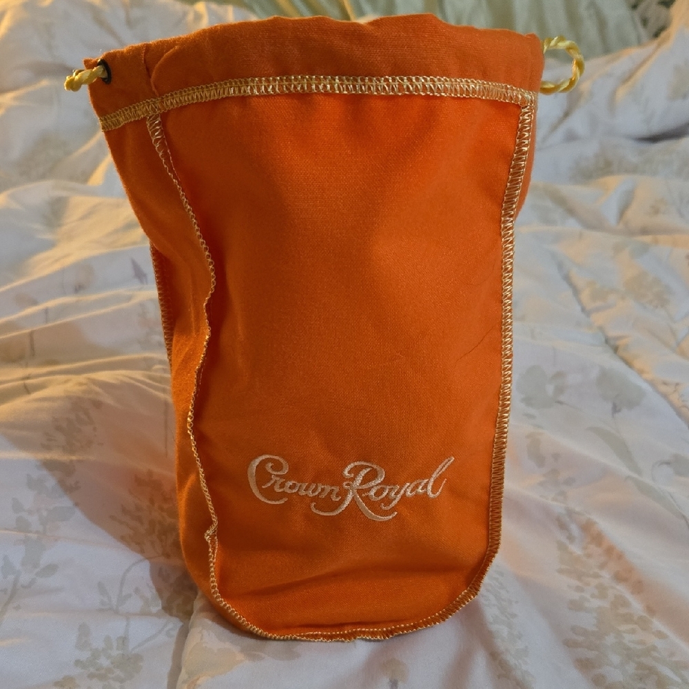 Crown Royal Orange Drawstring Bag